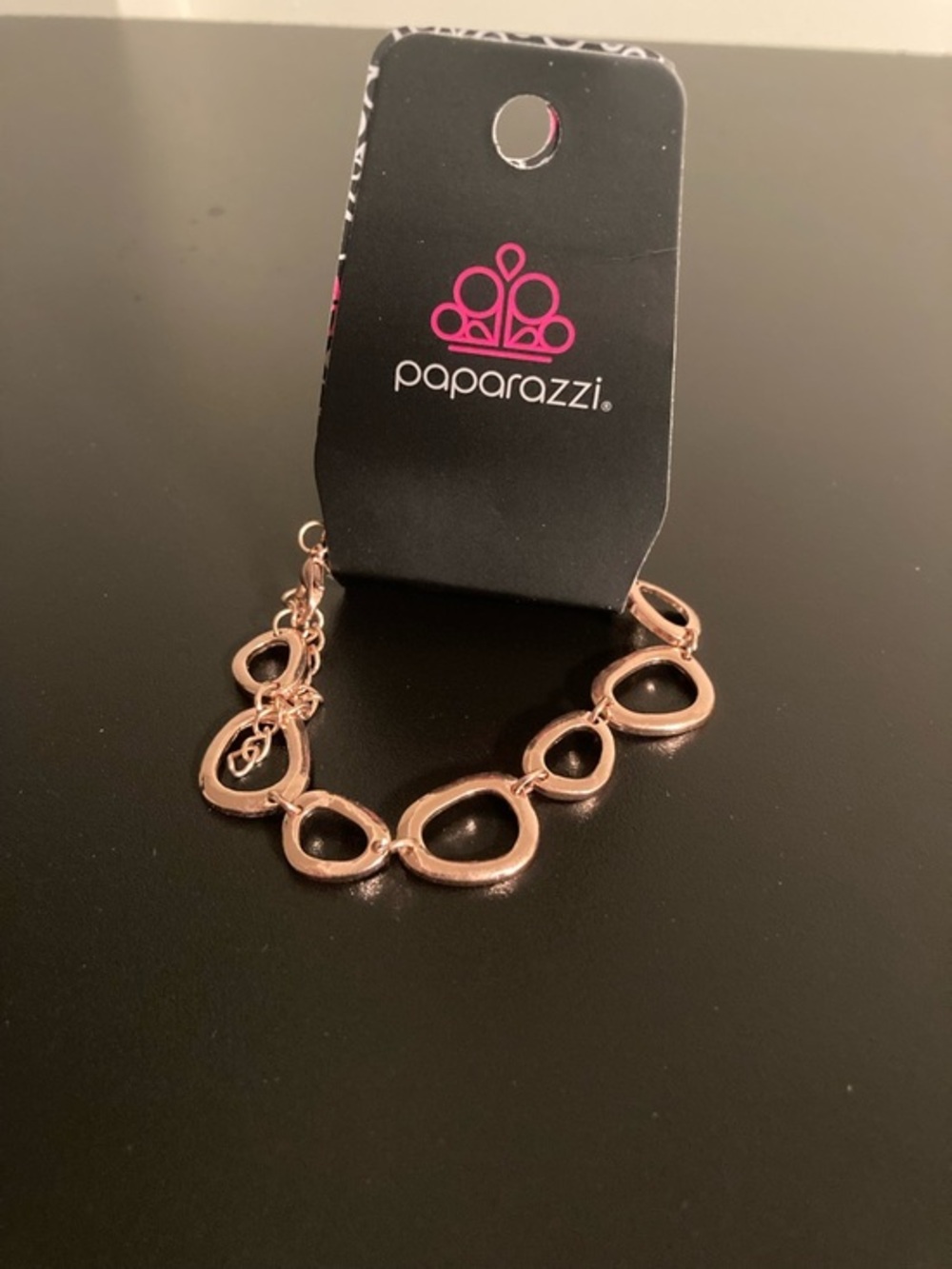 paparazzi Rose Gold Linked Teardrop Bracelet
